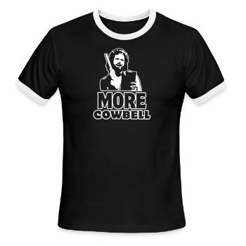 More Cowbell - Men's Ringer T-Shirt - black/white - Front - Jackson (183cm)