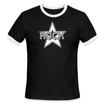 Rock Star - Men's Ringer T-Shirt - black/white - Front - Jackson (183cm)