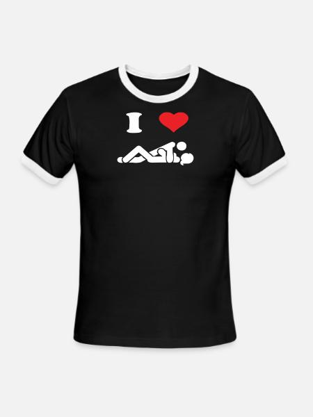 I LOVE SEX - Men's Ringer T-Shirt - black/white