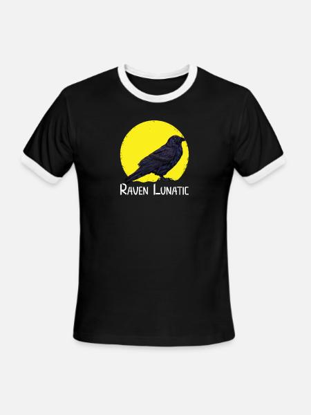 CROW / RAVENS: Raven Lunatic - Men's Ringer T-Shirt - black/white