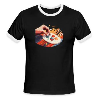 Painting with knobs - Music production - Men's Ringer T-Shirt - black/white - Front - Jackson (183cm)