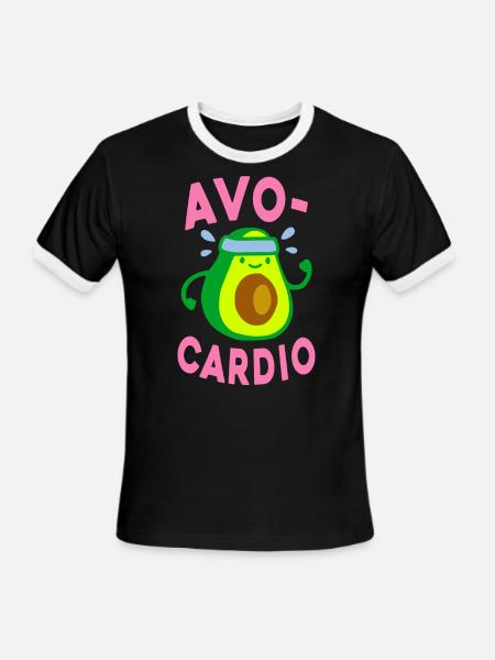 AVOCARDIO - Men's Ringer T-Shirt - black/white