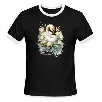 Beautiful swan - Men's Ringer T-Shirt - black/white - Front - Jackson (183cm)