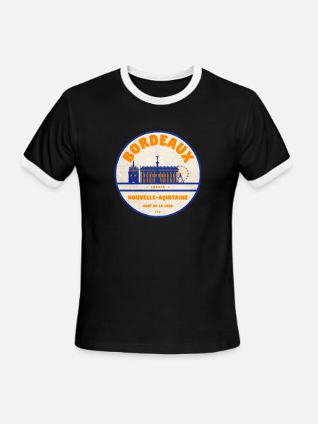 Bordeaux Skyline - Men's Ringer T-Shirt - black/white