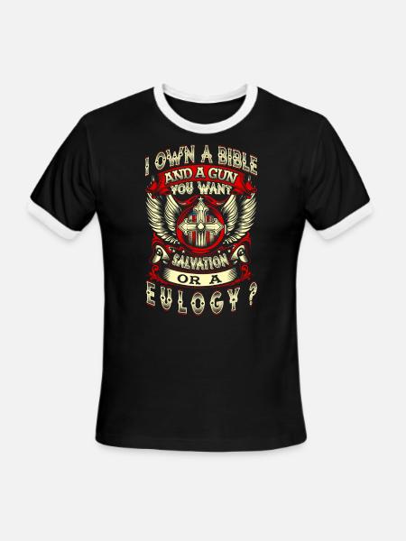 Give 'Em Options - Men's Ringer T-Shirt - black/white