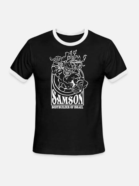 Samson. Bodybuilder - Men's Ringer T-Shirt - black/white