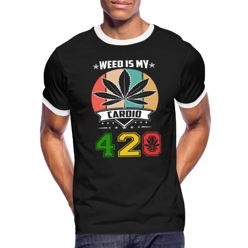 Quick Witted 420 My Cardio Herb Weed Marijuana - Men's Ringer T-Shirt