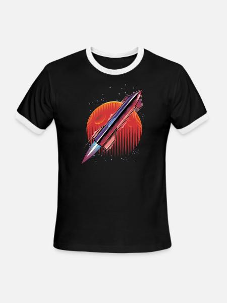 Mars Here We Come - No Text - Men's Ringer T-Shirt - black/white