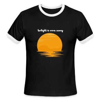 twiglight is never wrong - Men's Ringer T-Shirt - black/white - Front - Jackson (183cm)