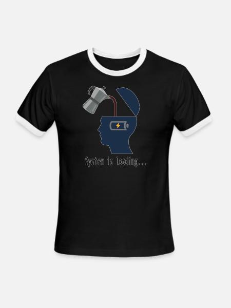 System is loading - Men's Ringer T-Shirt - black/white