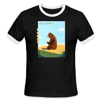 solo picnic for outdoor picnics - Men's Ringer T-Shirt - black/white - Front - Jackson (183cm)