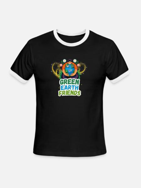 Green Earth Friends Eco-Friendly Nature T-Shirt - Men's Ringer T-Shirt - black/white