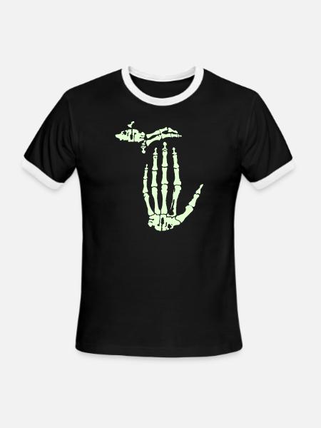 X-Ray Michigan - Men's Ringer T-Shirt - black/white