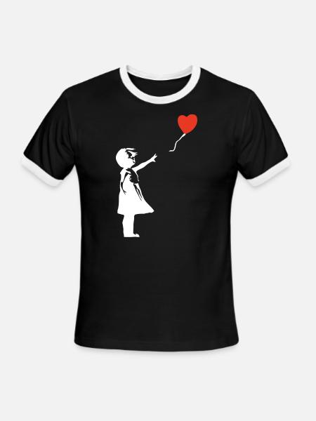 Banksy Style - Men's Ringer T-Shirt - black/white
