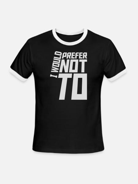 I prefer not to - Men's Ringer T-Shirt - black/white