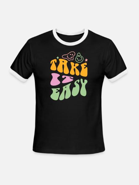 Take it Easy - Men's Ringer T-Shirt - black/white