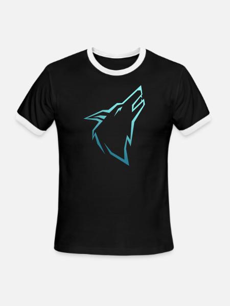 howl wolf - Men's Ringer T-Shirt - black/white