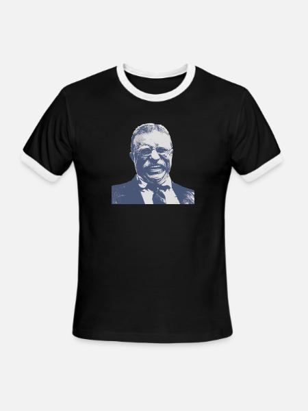 Theodore Roosevelt - Men's Ringer T-Shirt - black/white
