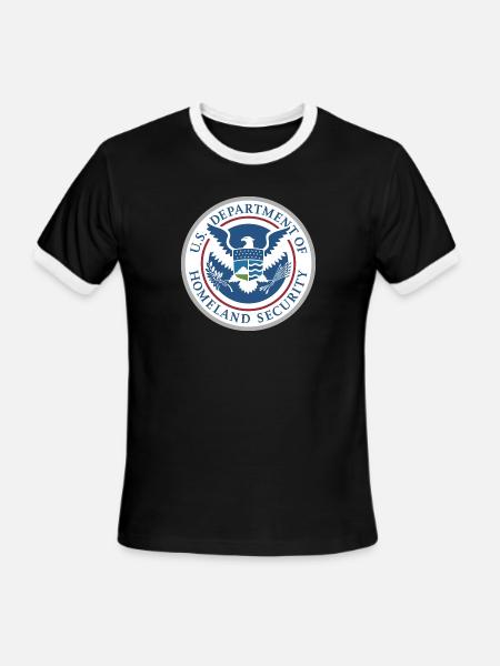 DHS - NAUTEE.com - Men's Ringer T-Shirt - black/white