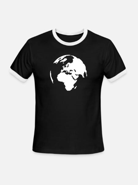 World - Men's Ringer T-Shirt - black/white