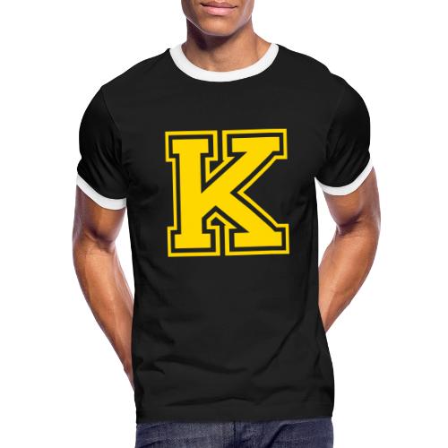 Letter k – Capital Athletic Alphabet Monogram - Men's Ringer T-Shirt