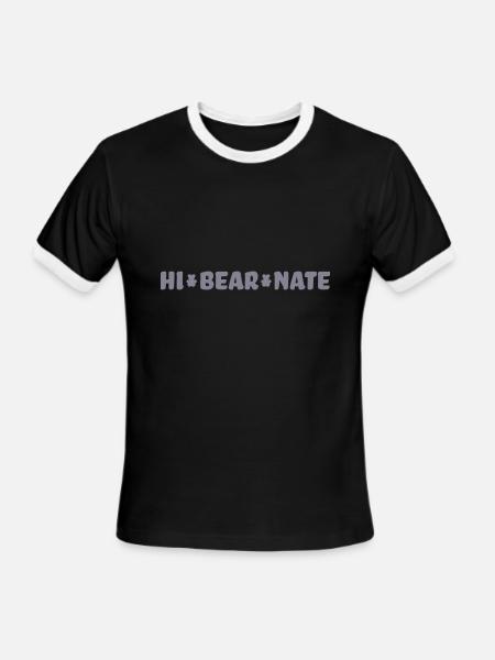Hi Bear Nate - Men's Ringer T-Shirt - black/white