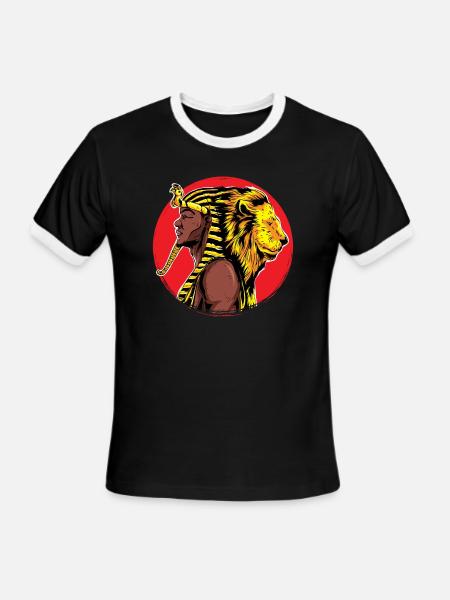 Pharoh x Lion - Men's Ringer T-Shirt - black/white