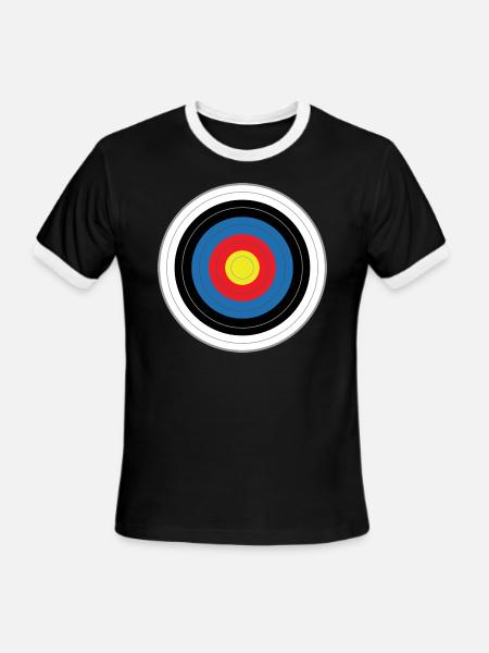 round_target_01 - Men's Ringer T-Shirt - black/white