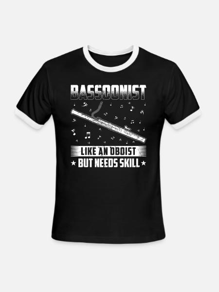 Bassoon Player Needs Skill Bassoon - Men's Ringer T-Shirt - black/white