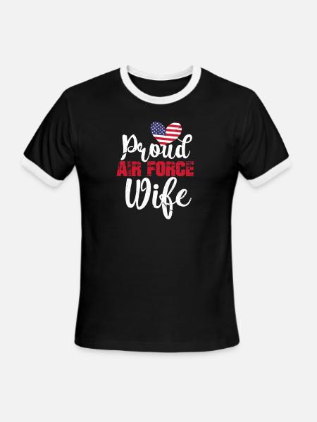 Proud Air Force Wife - Men's Ringer T-Shirt - black/white