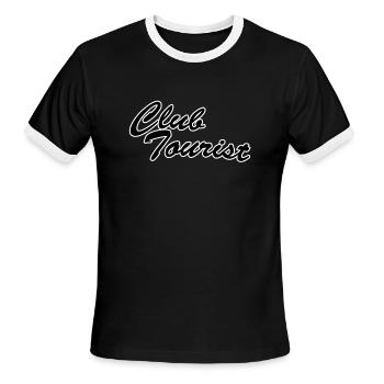 Club tourist - Men's Ringer T-Shirt - black/white - Front - Jackson (183cm)