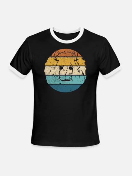Retro Capybara Vintage Capybara - Men's Ringer T-Shirt - black/white