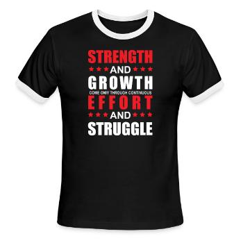 Strength and growth effort and struggle - Men's Ringer T-Shirt - black/white - Front - Jackson (183cm)
