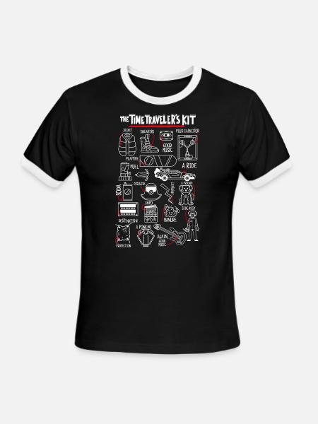 Back To The Future The Time Traveler´s Kit - Men's Ringer T-Shirt - black/white