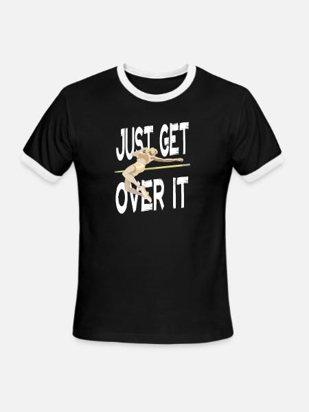 High Jump - Just Get Over It - Men's Ringer T-Shirt - black/white