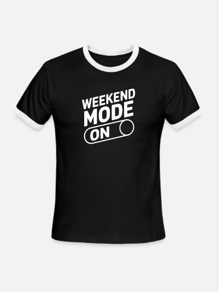 Weekend Mode On - Men's Ringer T-Shirt - black/white