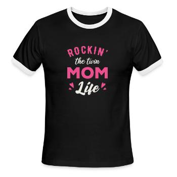 Rockin' The Twin Mom Life Twinning Twin Sibling Tw - Men's Ringer T-Shirt - black/white - Front - Jackson (183cm)