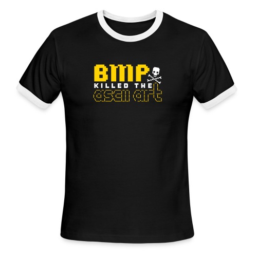 BMP Killed the ASCII Art - Men's Ringer T-Shirt