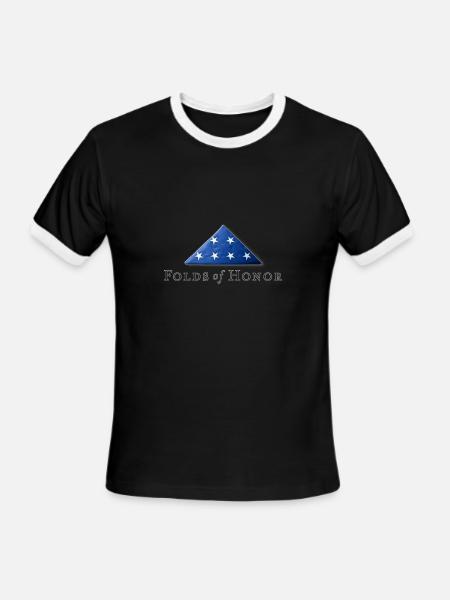 Folds of honor - Men's Ringer T-Shirt - black/white