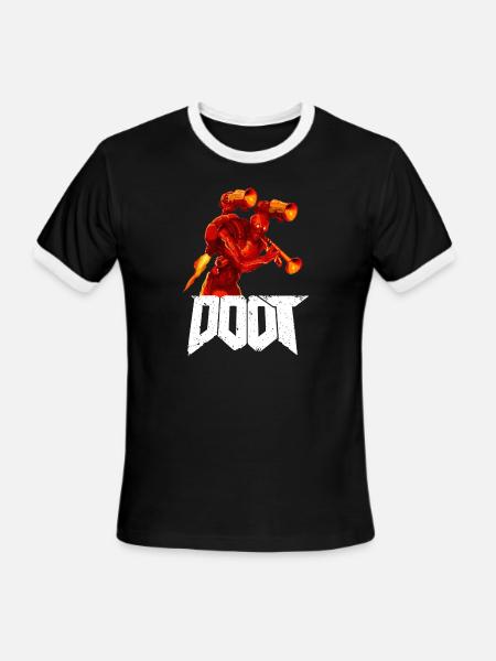 The Doot of Doom - Men's Ringer T-Shirt - black/white