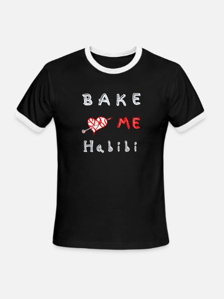 Bake me Habibi Pierced - Men's Ringer T-Shirt - black/white