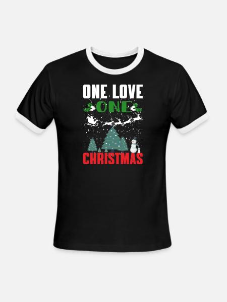 One Christmas - Men's Ringer T-Shirt - black/white