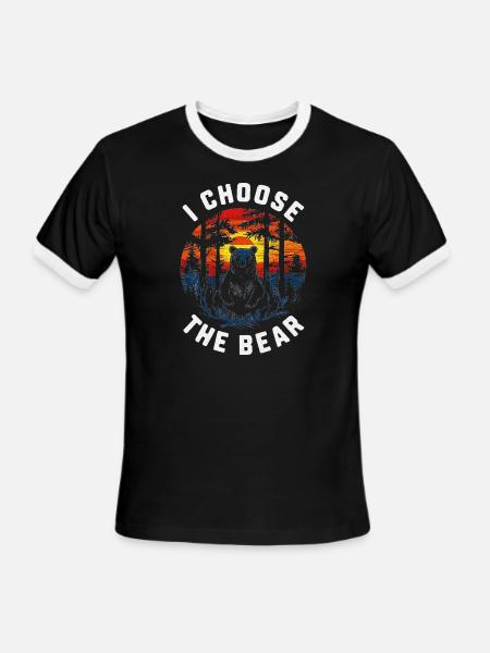 I Choose The Bear 2024 - Men's Ringer T-Shirt - black/white