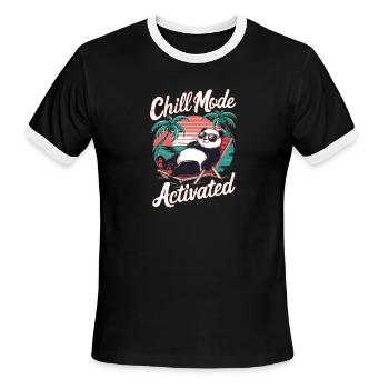 Chill Mode Activated - Men's Ringer T-Shirt - black/white - Front - Jackson (183cm)
