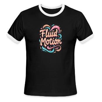 Fluid Motion - Men's Ringer T-Shirt - black/white - Front - Jackson (183cm)