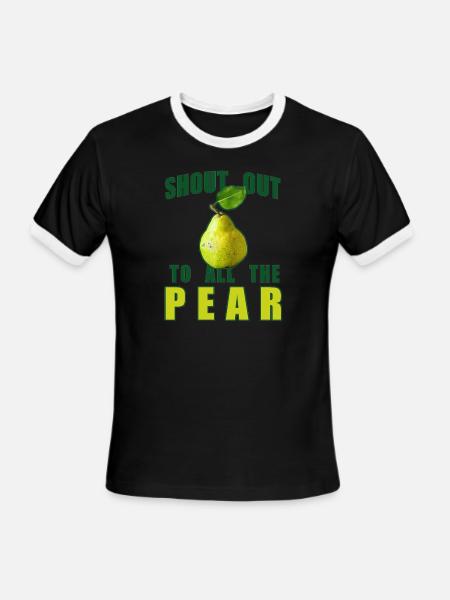 Shout Out To All The Pear - Men's Ringer T-Shirt - black/white