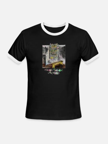 Eyedea (by the throat) - Men's Ringer T-Shirt - black/white
