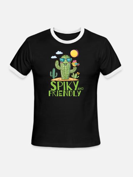 Spiky And Friendly - Men's Ringer T-Shirt - black/white