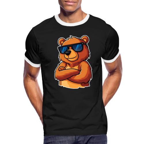 Cool Bear Sunglasses Cartoon Design - Men's Ringer T-Shirt