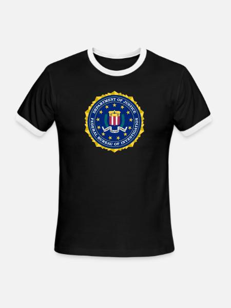 FBI - NAUTEE.com - Men's Ringer T-Shirt - black/white